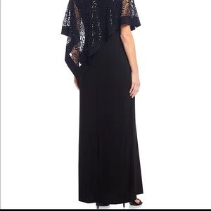 R & M Richards full length black dress